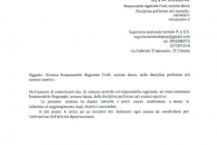 Responsabile Regionale Friuli, sezione danza, della disciplina performer arti scenico sportive (10/2017)